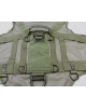 Tactical harness on a construction mesh.