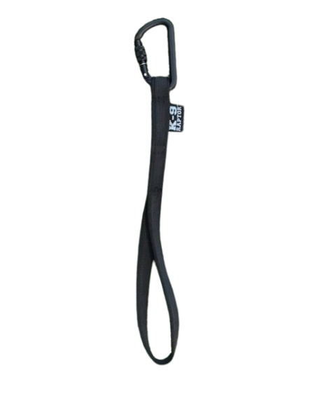 K9 Raptor αντιολισθητικός λουρί/οδηγός 35cm / 20mm με σύνδεσμο KONG mini D screw μαύρος
