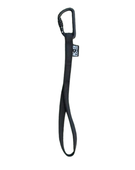 K9 Raptor αντιολισθητικός λουρί/οδηγός 35cm / 20mm με σύνδεσμο KONG mini D screw μαύρος