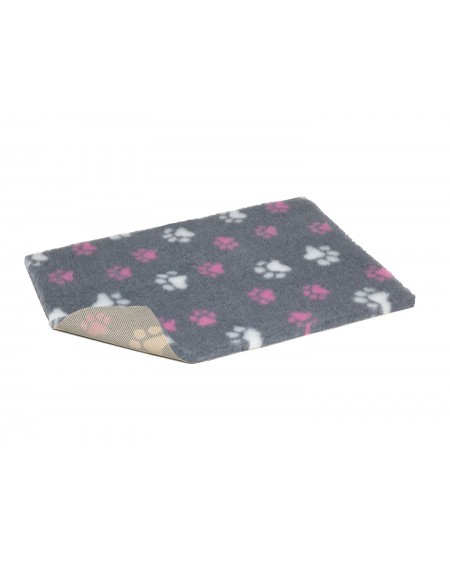 Non-slip Vetbed Duo-Paw Grey with Pink & White Paws (με λάστιχο)