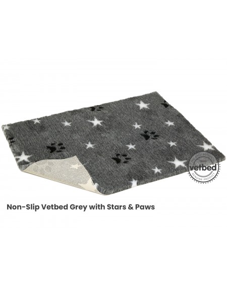 Nonslip Vetbed Grey with Stars and Paws (με λάστιχο)