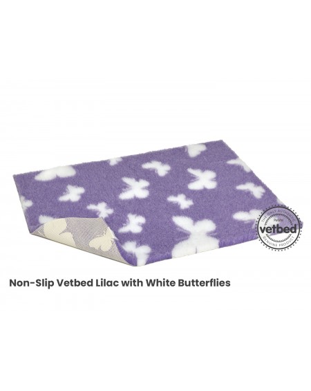 Nonslip Vetbed Lilac with White Butterflies (με λάστιχο)