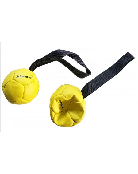 Schweikert δερμάτινη μπάλα - leather ball με αέρα, κίτρινη με 1 λαβή