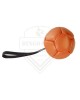 Ecological leather ball with a handle, filled with a diameter of 13 cm